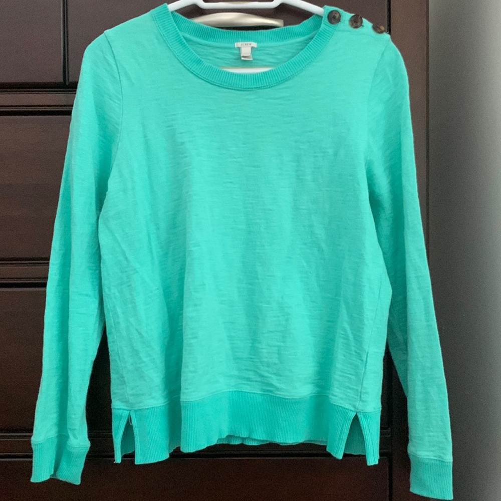 J.Crew tortoise shell button shoulder top - Picture 2 of 9